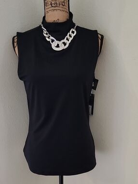 Worthington Black Sleeveless Mock Neck Tank